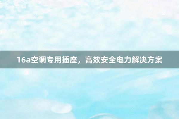 16a空调专用插座，高效安全电力解决方案